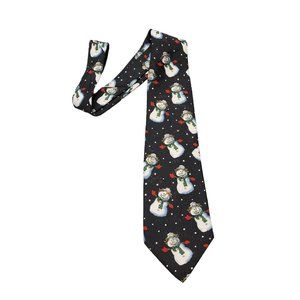 Hallmark Snowman Tie - SpecialTies - Black - Christmas Party Neck Tie‎